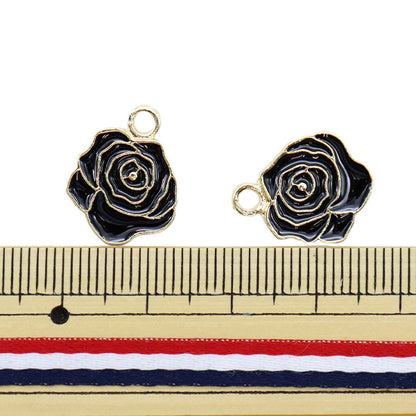 Accessory material "Charm with Epo 2 roses Black M7937"