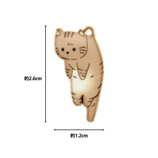 アクセサリー素材 『レジンチャーム つままれねこ 2個入り チャトラ