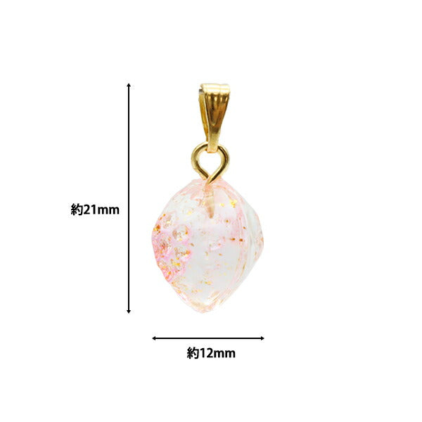 Materiale accessorio "Glass Charm Ichigo Pink 2 pezzi B764"