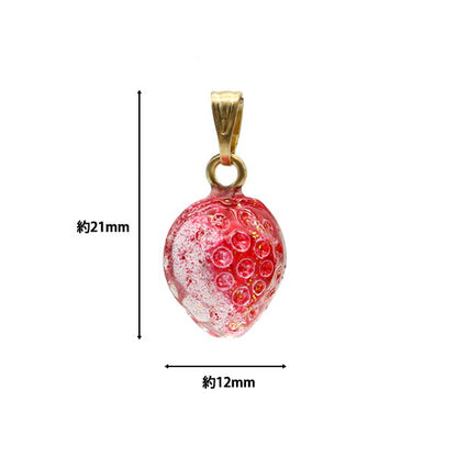 Materiale degli accessori "Glass Charm Strawberry Red 2 contenente B764"