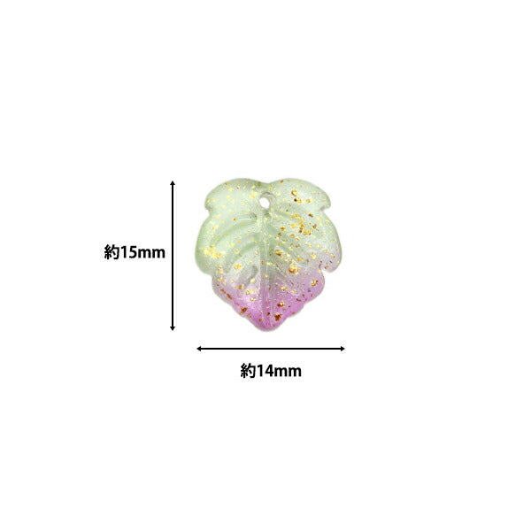 附件材料”玻璃珠 綠色葉箔X 20片B432”