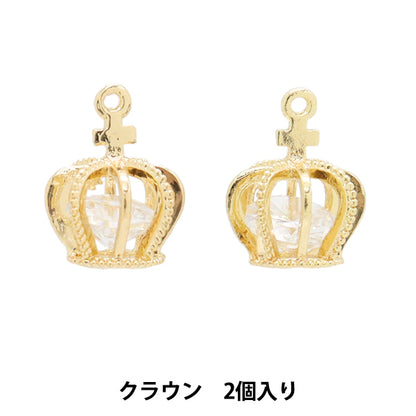 مادة الملحقات "Zirconia Charm Crown 2 قطع الذهب M1796"