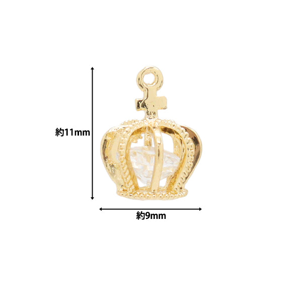 مادة الملحقات "Zirconia Charm Crown 2 قطع الذهب M1796"