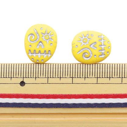 Perlen "Tschechische RepublikPerlen Fannie Gesicht gelb x Silber 16mm x 13mm 2 Stück PB814-FF "