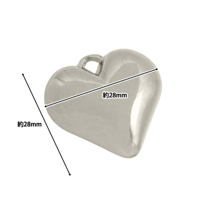 액세서리 재료 "Charm Pukkuri Heart L Size Silver AP24004"