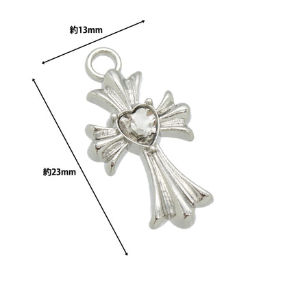 액세서리 재료 "Charm Heart Stone Cross Crystal AP24062"