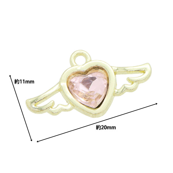Accessoire Material "Charm Wing Heart Pink AP24064"