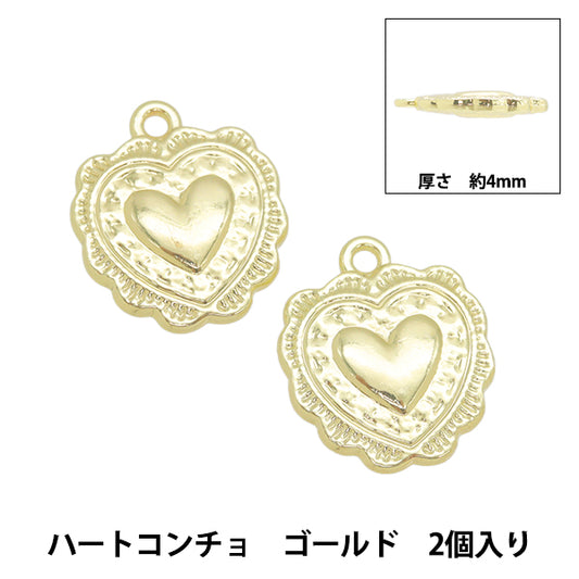 Accessoire Material "Charm Heart Concho 2 Teile Gold AP24084"