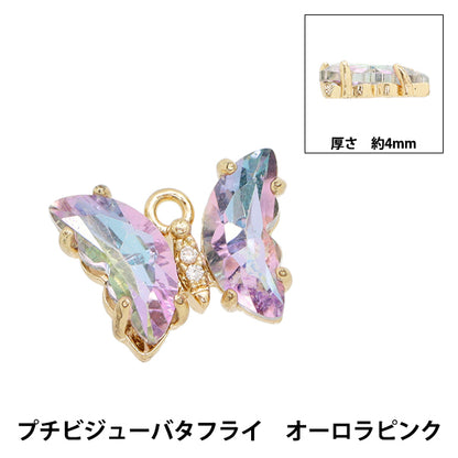 액세서리 재료 "Charm Petit Bijoux Butterfly Aurora Pink AP24052"