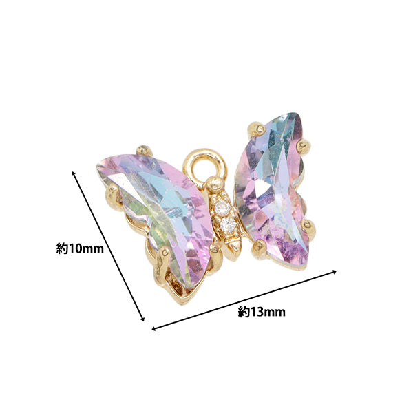 액세서리 재료 "Charm Petit Bijoux Butterfly Aurora Pink AP24052"