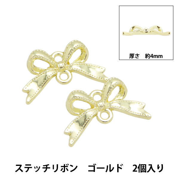 액세서리 자료 "조인트 매력 스티칭"리본 2 조각 금 AP24072"