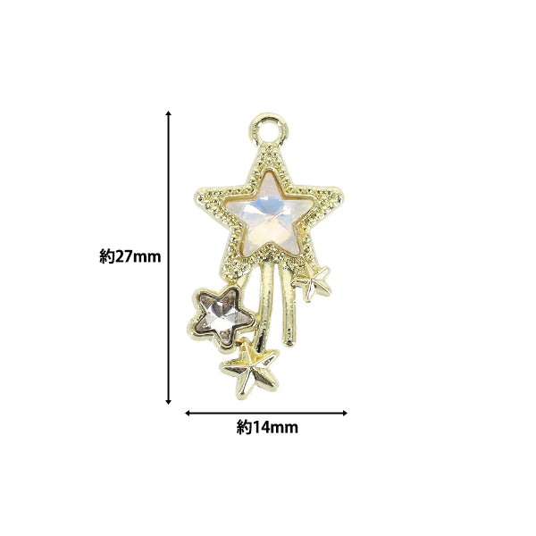 配件材料 "魅力流星金色×白色2个APC25027”