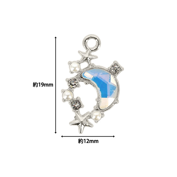 配件材料 "魅力月光星银色×白色2个装APC25047”