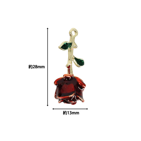 materiale accessorio "Epo Charm Bloom Rose 2 Pezzi Rosso APC25110”