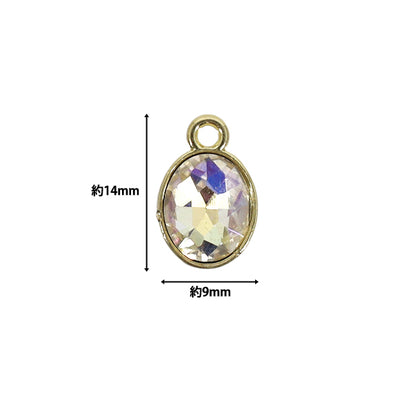 accessory material "Charm Oval Gold x Aurora 2 pieces AP25024”