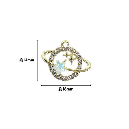 materiale accessorio "Charm Pianeta Oro x Blu 2 pezzi APC25017”