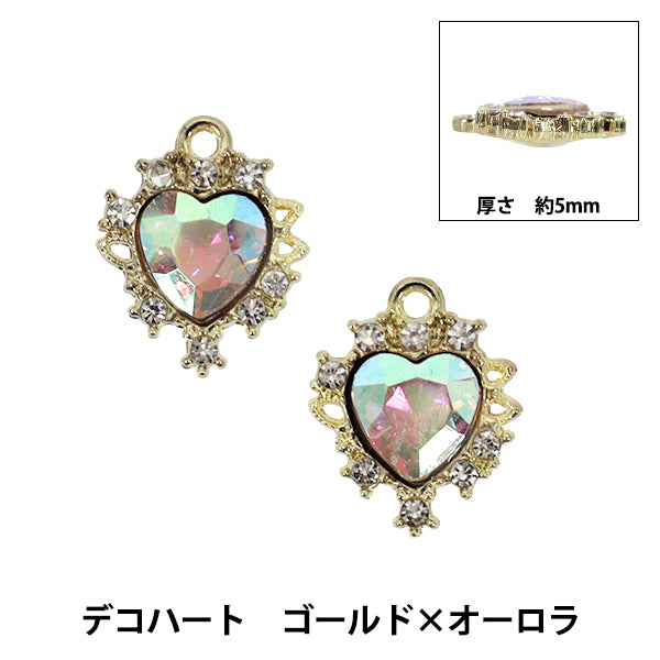 materiale accessorio "Charm Deco Cuore Oro x Aurora 2 pezzi APC25074”