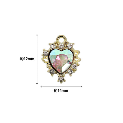 materiale accessorio "Charm Deco Cuore Oro x Aurora 2 pezzi APC25074”