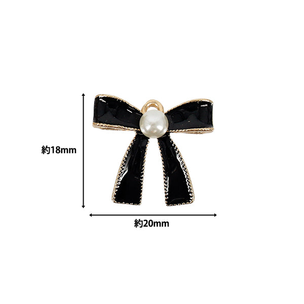 accessory material "charm pearlRibbon Black 2 pieces APC25103”