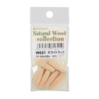 Perles "Bois naturelPerles Natsume 2,2 cm x 0,5 cm blanc 6 pièces W621" Art de conte de fées Marchenart