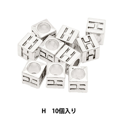 Perlen "MetallPerlen AlphabetPerlen H ca. 7 x 7 mm 10 Stücke inklusive "Marchenart Fairy Tale Art