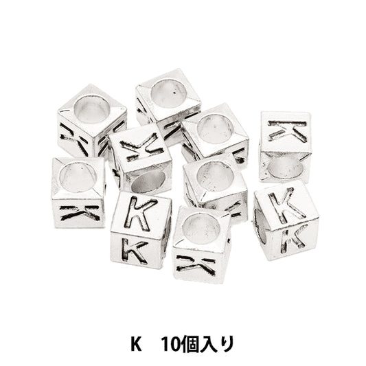 ビーズ 『メタルビーズ アルファベットビーズ K 約7×7mm 10個入り』 MARCHENART メルヘンアート