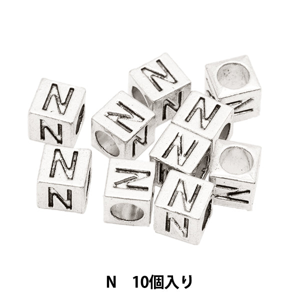 Cuentas "metalCuentas alfabetoCuentas N aprox. 7 x 7 mm 10 piezas incluyen "Marchenart Fairy Tale Art