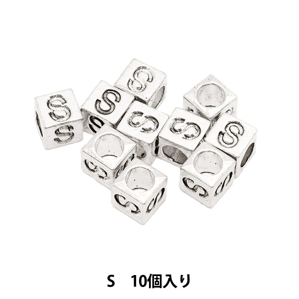 ビーズ 『メタルビーズ アルファベットビーズ S 約7×7mm 10個入り』 MARCHENART メルヘンアート
