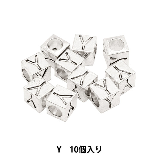 ビーズ 『メタルビーズ アルファベットビーズ Y 約7×7mm 10個入り』 MARCHENART メルヘンアート