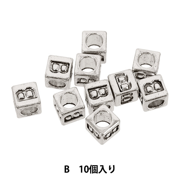 구슬 "금속구슬 알파벳구슬 B 약 7×7mm 10개들이" MARCHENART 메르헨 아트