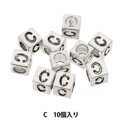 Perles "métalPerles alphabetPerles C Env. 7×7mm 10 pièces" MARCHENART Art des contes de fées