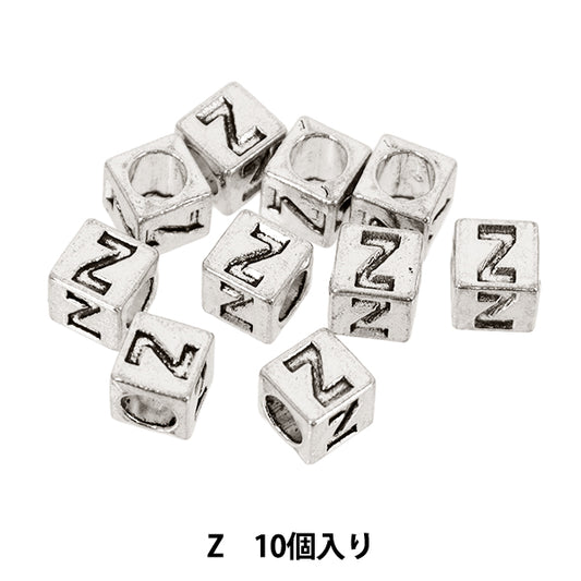 珠 "金属珠 字母表珠 Z约7×7mm 10个装" MARCHENART童话艺术