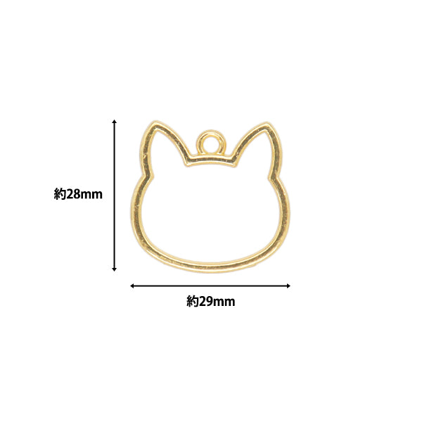 Resin parts "Resin frame Cat's face Gold 3 pieces YZ-BC-R2"