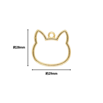 Resin parts "Resin frame Cat's face Gold 3 pieces YZ-BC-R2"