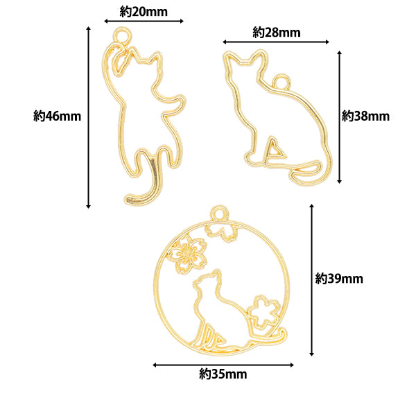 Resin parts "Resin frame Cat Gold 3 pieces YZ-BC-R5"