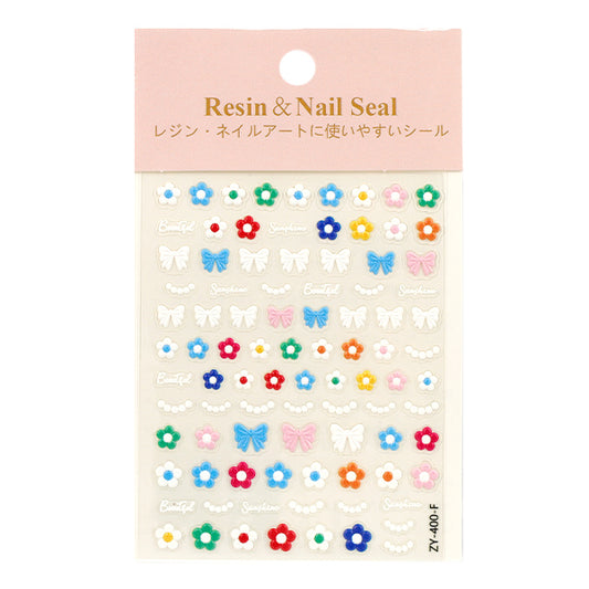レジン材料 『レジン&ネイルシール お花とリボン YS-2-46』