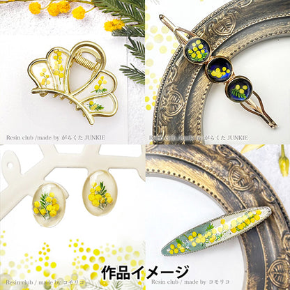 Harzmaterial "Harzversiegelfederblüte Mimosenmimosa doppelseitig RC-MMS-102" Harzclub