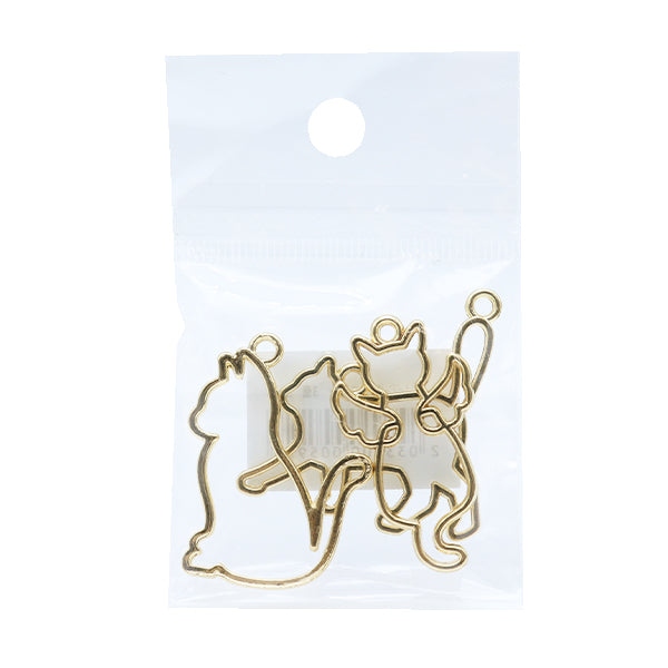 Piezas de resina "Marco de resina Cat se coloca 3 piezas de oro"