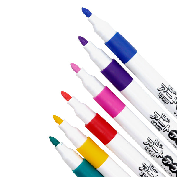 마커 펜 "내 아트 타임 아크릴 페인트 펜 6 컬러 세트 생생한 10-5309"