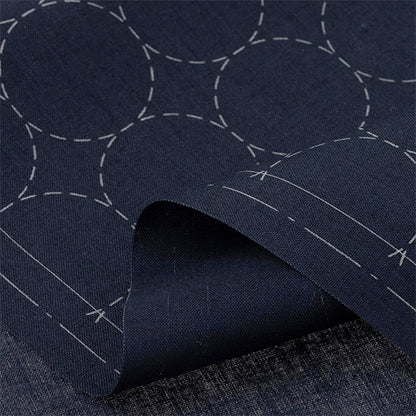 Embroidery kit "Sashiko Cotton linen multi-cloth round tethered navy 98905" LECIEN Lecien cosmo