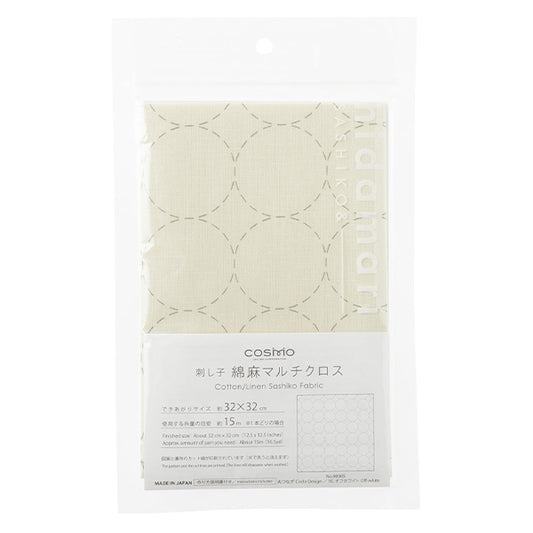 Embroidery kit "Sashiko Cotton linen multi-cloth round tether off-white 98905" LECIEN Lecien cosmo