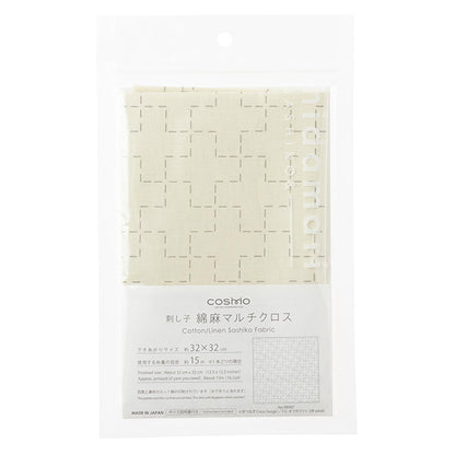 Embroidery kit "Sashiko Cotton Linen Multi-Cloth Crossed Off-White 98907" LECIEN Lecien cosmo