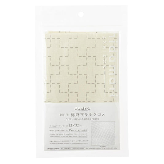 Embroidery kit "Sashiko Cotton Linen Multi-Cloth Crossed Off-White 98907" LECIEN Lecien cosmo