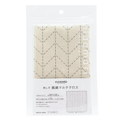Embroidery kit "Sashiko Cotton Linen Multi-Cloth Sugiya Off-White 98908-10" LECIEN Lecien cosmo