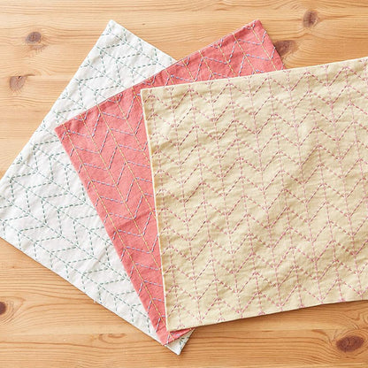 Embroidery kit "Sashiko Cotton Linen Multi-Cloth Sugiya Off-White 98908-10" LECIEN Lecien cosmo