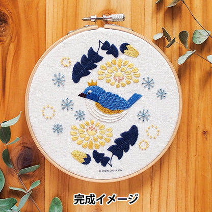 [With videos] embroidery kit "Kondo red French embroidery dandelion and Ruribitaki embroidery panel AKT-6-1" PIECE Peace