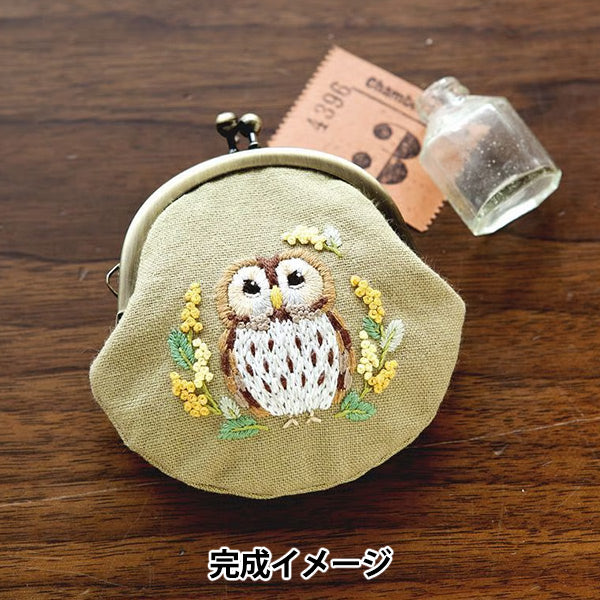 刺しゅうキット 『ふくろうさんとミモザ がま口 Chicchi PHC-031-4』 Piece ピース