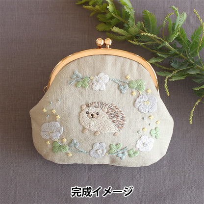 刺しゅうキット 『Chicchiさんの動物刺繍キット はりねずみさんとオキザリスのがま口 Chicchi PHC-131-1』 Piece ピース