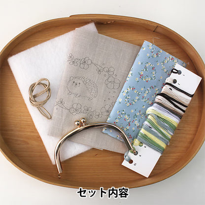 刺しゅうキット 『Chicchiさんの動物刺繍キット はりねずみさんとオキザリスのがま口 Chicchi PHC-131-1』 Piece ピース