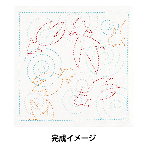 Embroidery kit "SashikoKit Cool Kingyo White SK487" Olympus